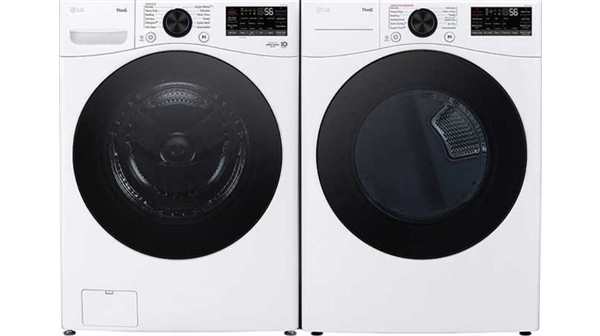 LG + 4.5 cu. ft. Front Load Washer with TurboWash 360 and 7.4 cu. ft. Electric Dryer with TurboSteam