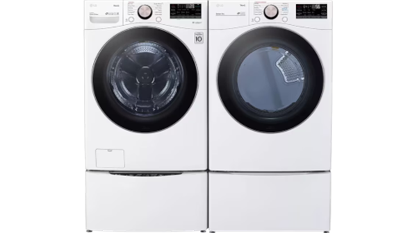 LG + 4.5 cu. ft. Front Load Washer with TurboWash360 and 7.4 cu. ft. Front Load Gas Dryer with TurboSteam