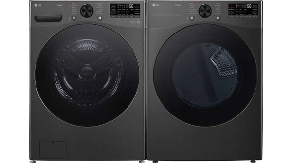 LG + 4.5 cu. ft. Front Load Washer with TurboWash 360 and 7.4 cu. ft. Gas Dryer with TurboSteam