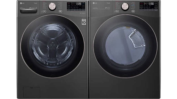 LG + 4.5 cu. ft. Front Load Washer with TurboWash and 7.4 cu. ft. Electric Dryer with TurboSteam