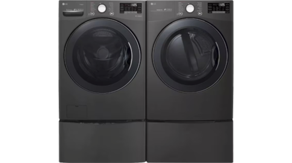 LG + 4.5 cu. ft. Smart Front Load Washer with TurboWash360 and 7.4 cu. ft. Electric Dryer with TurboSteam