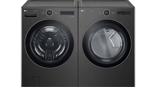 LG + 5.0 cu. ft. Mega Capacity Smart Front Load Washer and 7.4 cu. ft. Ultra Large Capacity Gas Dryer