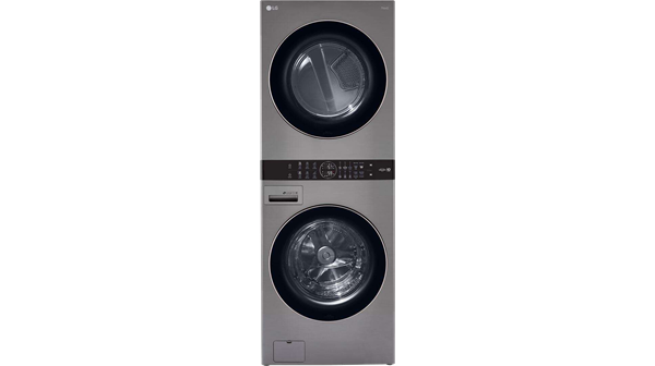 LG + Single Unit Front Load WashTower 4.5 cu. ft. Washer and 7.4 cu. ft. Electric Dryer