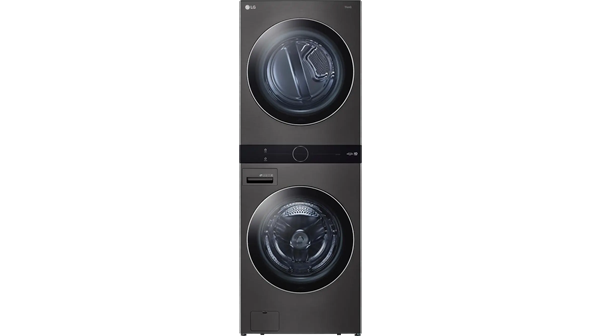 LG + Single Unit Front Load WashTower with Center Control 4.5 cu. ft. Washer and 7.4 cu. ft. Gas Dryer